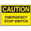 Seton 23217 Hazard Warning Labels - Caution Emergency Stop Switch, Price/5 /Label