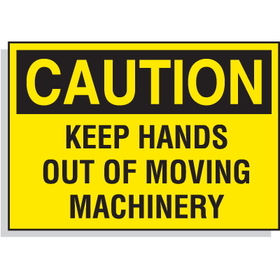 Seton 23227 Hazard Warning Labels - Caution Keep Hands Out Of Moving Machinery