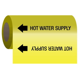Seton 25142 Self-Adhesive Pipe Markers-On-A-Roll - Hot Water Supply