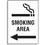 Seton Smoking Area Signs - Arrow Left, Price/Each