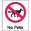 Seton 25656 Polished Plastic Office Signs - No Pets, Price/Each