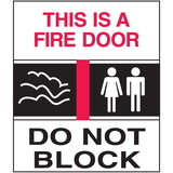 Seton 25677 This Is A Fire Door Sign - Exit/Fire Polished Plastic Sign