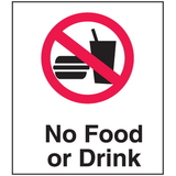 Seton 25681 Polished Plastic Office Signs - No Food or Drink