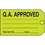 Seton 26868 Q.A. Approved Signed By Date Maintenance Tags, Price/25 /Tag
