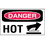 Seton 28993 Safety Labels On A Roll - Danger Hot, Price/500 /Label