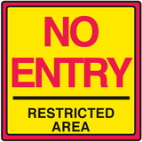 Seton 29370 Safety Traffic Cone Signs - No Entry Restricted