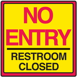 Seton 29371 Safety Traffic Cone Signs - No Entry Restroom Closed