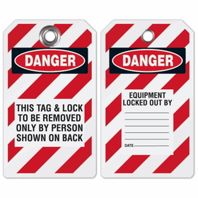 Seton 38654 Lockout Tag- This Tag &amp; Lock To Be Removed Only By Person Shown On Back
