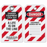 Seton 38656 Lockout Tag- Danger Equipment Lockout, A Life is on the Line