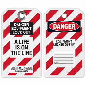 Seton 38656 Lockout Tag- Danger Equipment Lockout, A Life is on the Line