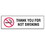 Seton Mini No Smoking Signs - 3&quot;W x10&quot;H Thank You For Not Smoking, Price/Each