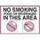Seton 42337 Deluxe Housekeeping And Cafeteria Signs - No Smoking In This Area, Price/Each