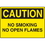 Seton 44317 Harsh Condition OSHA Signs - Caution - No Smoking No Open Flames, Price/Each