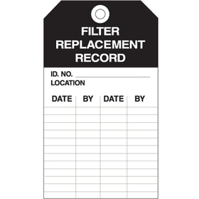 Seton 50658 Equipment Inspection Tags - Filter Replacement Record