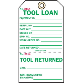Seton 50679 2-Part Production Status Tags - Tool Loan
