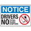 Seton Notice Signs - Drivers No Texting, No Talking, Price/Each