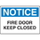 Seton 56556 OSHA Notice Signs - Notice Fire Door Keep Closed, Price/Each