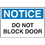 Seton 56638 OSHA Notice Signs - Notice Do Not Block Door, Price/Each