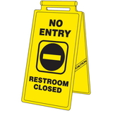 Seton 57034 Cortina Lockin'arm Floor Stand Signs - No Entry Restroom Closed 03-600-37