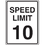 Seton 57402 Recycled Plastic Signs - Speed Limit 10, Price/Each