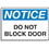 Seton 58616 Hazard Warning Labels - Notice Do Not Block Door, Price/5 /Label