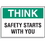 Seton 59251 Hazard Warning Labels - Think Safety Starts With You, Price/5 /Label