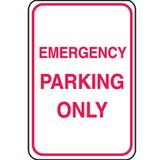 Seton 64114 Recycled Plastic No Parking Signs - Emergency Parking Only