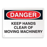 Seton 64701 Equipment Hazard Mini Safety Signs - Danger Keep Hands Clear of Moving Machinery