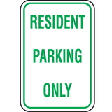 Seton 65922 Recycled Plastic Parking Signs - Resident Parking Only