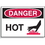 Seton 67945 Hot Surface Equipment Warning Labels - Danger Hot, Price/5 /Label