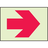 Seton 70291 Luminous Exit and Path Marker Signs - (Right Facing Arrow Exit Route Graphic)