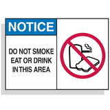 Seton 70642 Safety Alert Signs - Notice - Do Not Smoke Eat Drink
