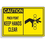 Seton 70653 Safety Alert Signs - Caution - Pinch Point Keep Hands Clear