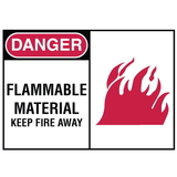 Seton 70658 Safety Alert Signs - Danger - Flammable Material Keep Fire Away