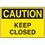 Seton 70972 Door Safety Signs - Caution - Keep Closed, Price/Each