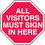 Seton All Visitors Must Sign In Security Stop Signs, Price/Each
