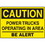 Seton Caution Power Trucks Operating In Area Be Alert Forklift Traffic Signs, Price/Each