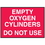 Seton 79391 Cylinder Status Signs - Empty Oxygen Cylinders Do Not Use, Price/Each