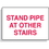 Seton 80342 Stand Pipe At Other Stairs Aluminum Sprinkler Control Sign, Price/Each