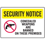 Seton 82453 Gun Prohibition Signs - Banned On Premises
