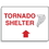 Seton 83121 Emergency Signs- Tornado Shelter Arrow Straight, Price/Each