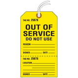 Seton 84604 Jumbo Cardstock Tear-Off Safety Tags - Out of Service