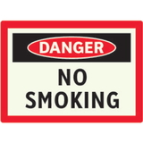 Seton 86778 Danger No Smoking - Photoluminescent Sign
