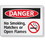 Seton FireFly Reflective Safety Signs - Danger - No Smoking Matches Open Flames with no smoking graphic, Price/Each