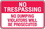 Seton 87858 No Trespassing Signs - No Dumping Violators Will Be Prosecuted, Price/Each