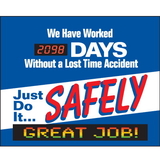 Seton 88013 LED Message Safety Scoreboard  - Just Do It Safely