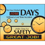 Seton 88014 LED Message Safety Scoreboard - Make Time For Safety