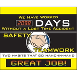 Seton 88018 LED Message Safety Scoreboard - Safety Teamwork