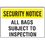Seton 88191 Metal Detector Inspection Signs- All Bags, Price/Each
