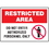 Seton 89782 Extra Large Restricted Area Signs - Do Not Enter Authorized Personnel Only, Price/Each